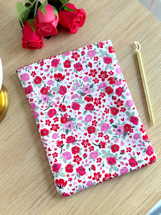 Floral Book Sleeve with Pocket – Padded Book Protector